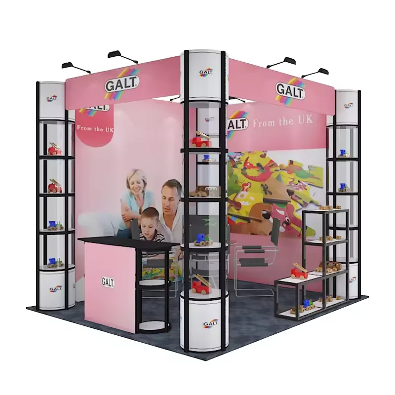 Backlit Backdrop Trade Show Display Collapsible Aluminum Twist Tower Stand Printed Sublimation Light Box Exhibition Booth