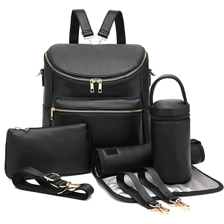 Новое поступление набор вместительных сумок из искусственной кожи для детских подгузников дорожная сумка мам