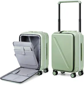 20/24 Inch Travel Luggage Box with Large Handle and Wheels Front-Opening Pocket Simple Fashionable Classic Design