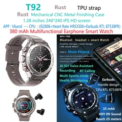 Smartwatch T92 Pro with TWS Earbuds Versatile Stylish