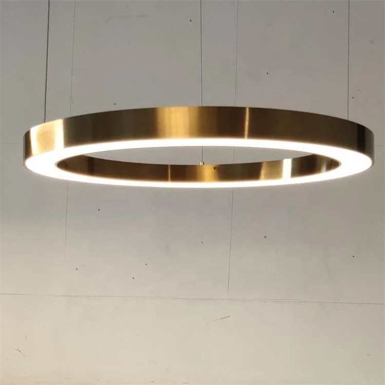 L4u LOOP Collection ETL CETL Grand Customized Size LED Gold Ring Hanging Circular Chandelier Lighting for Lobby Living Room