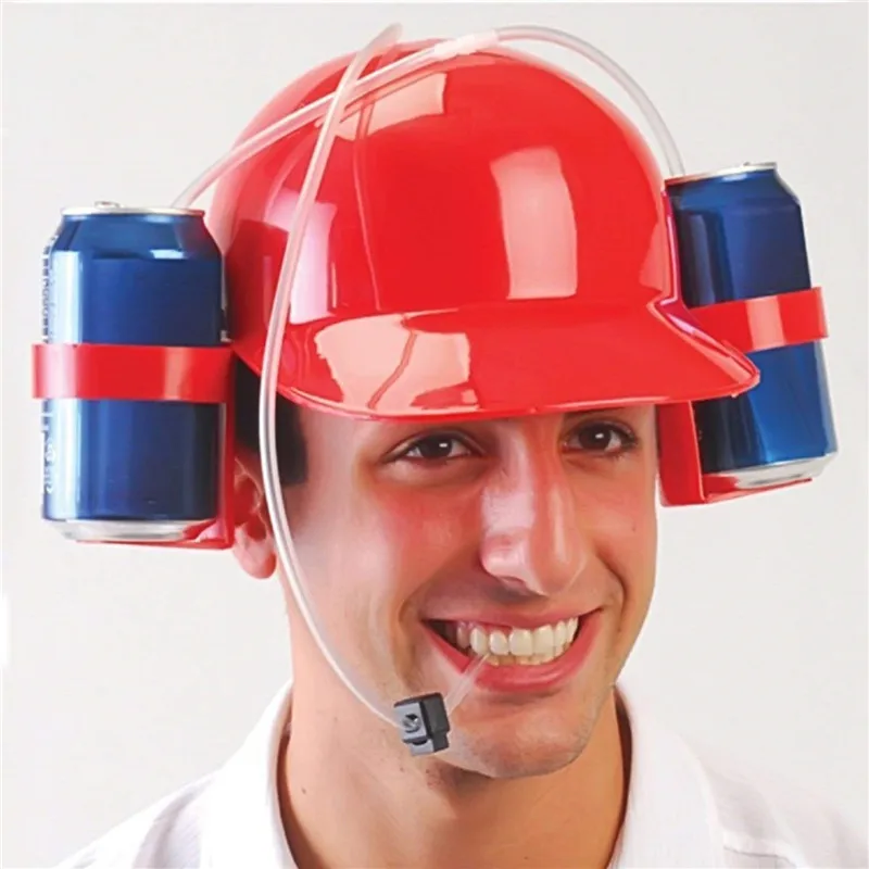 Beer And Soda Drinking Helmet Party Hat - Beer And Soda Guzzler Helmet, Fun  Party Drinking Hat, Party Gags Cap