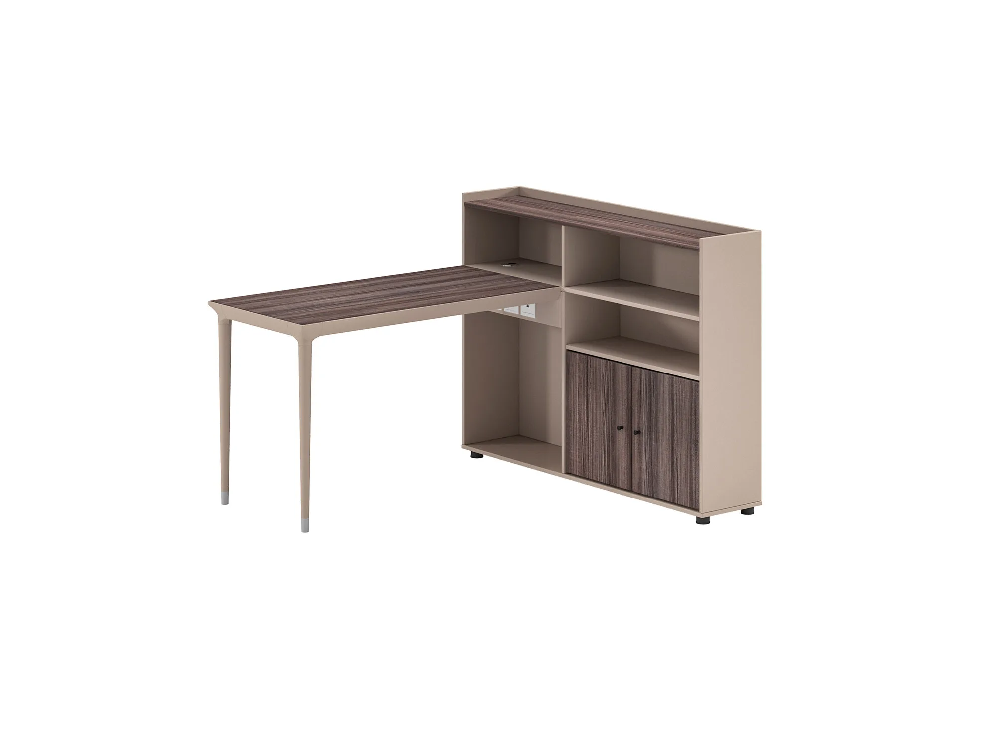 Wholesale 150cm single employee office executive bureau desk with high wood bookcase