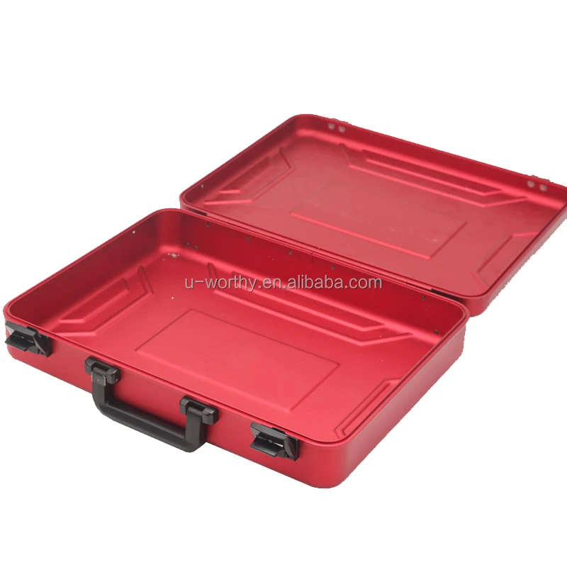 Portable Hard Aluminum Suitcase File Boxes Customizable OEM Portable Aluminum Alloy Metal Tool Case Document Storage with Foam