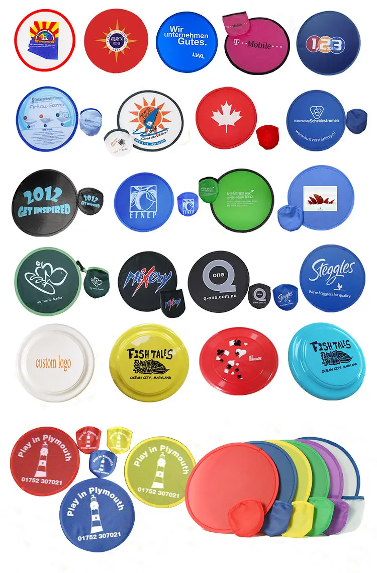 Mini Sublimation Disc Sublimation Foldable Hand Fan Promotion Flying Disc with Pouch