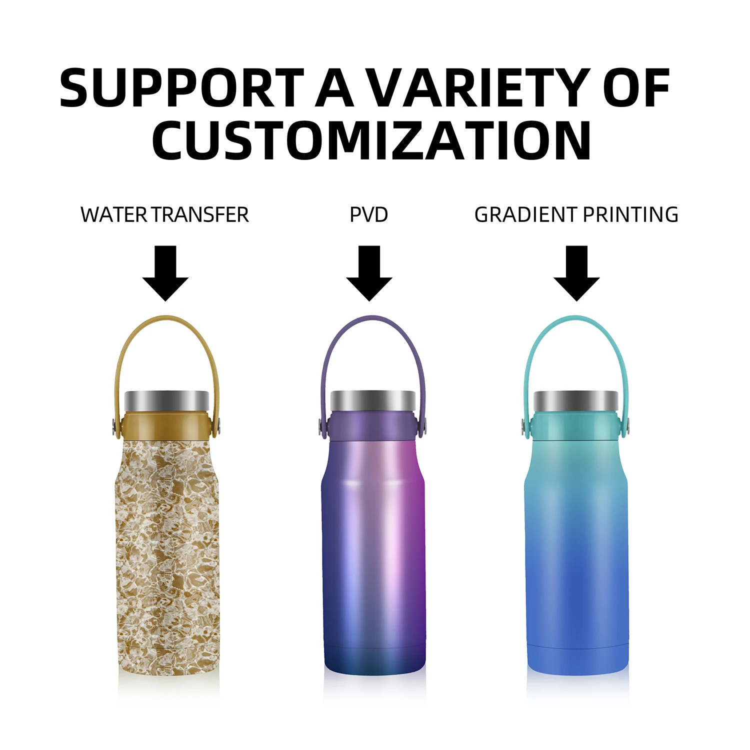 ANSHENG 500ml 709ml Vacuum Flask Keep Cold 24hrs Sports Stainless Steel Water Bottle