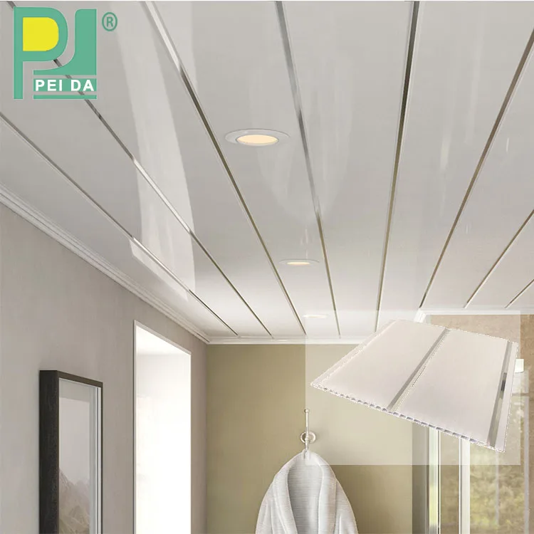 Durable 1m Wide Drywall Hollow Embossed Pvc Cladding Interior Wall Panels