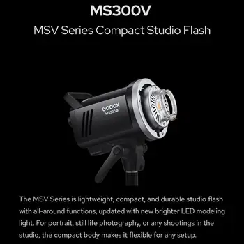 Godox-MS300V MS300-V 300W 2.4G Built-in Wireless Receiver Lightweight Compact Durable Bowens Mount Flash for Photographic Studio detail image