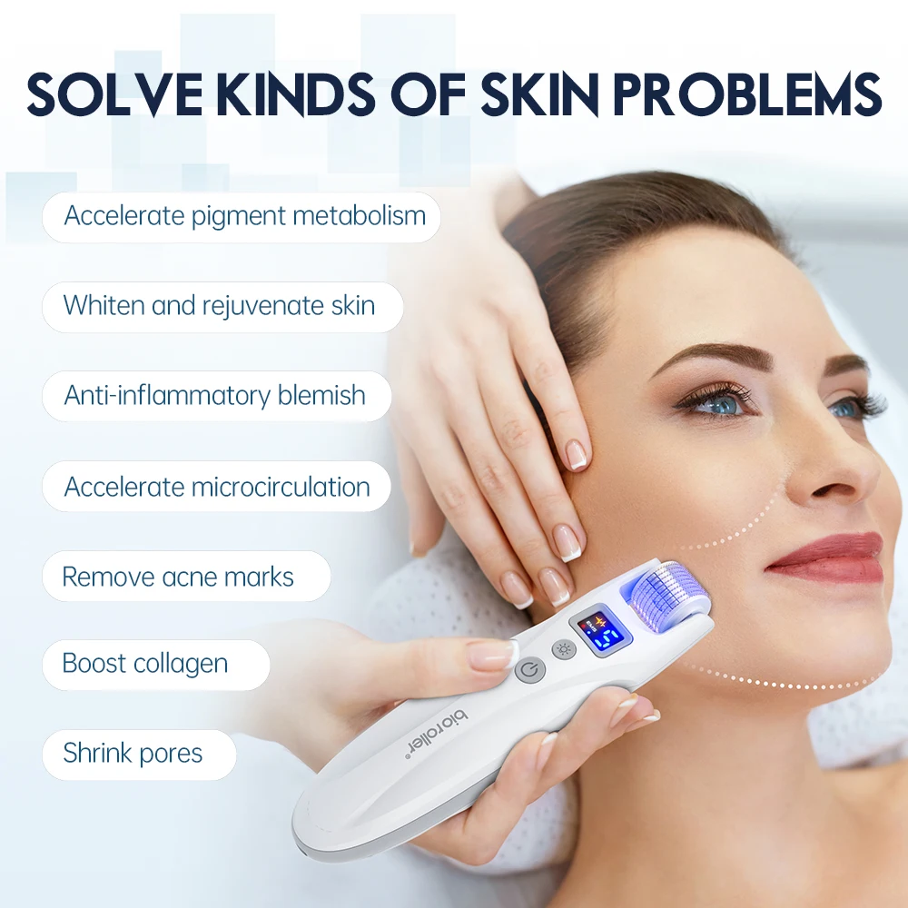 Professional Derma Roller Bio Roller G5 Microneedling Roller for Body Face Beard Hair Titanium Needle