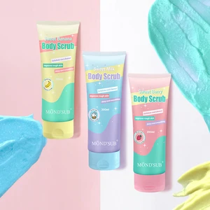 Wholesale Vegan Exfoliating Sugar Moisturizing Berry Banana Milk Fruit Ice Cream Whitening Body Scrub