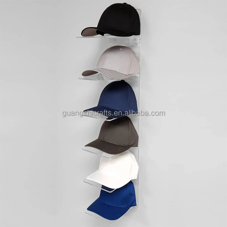 Présentoir Casquette Baseball Support Casquettes Xtemtoamz Acrylique - Organisateur 7 Casquettes Baseball - Noir Hat Organizer