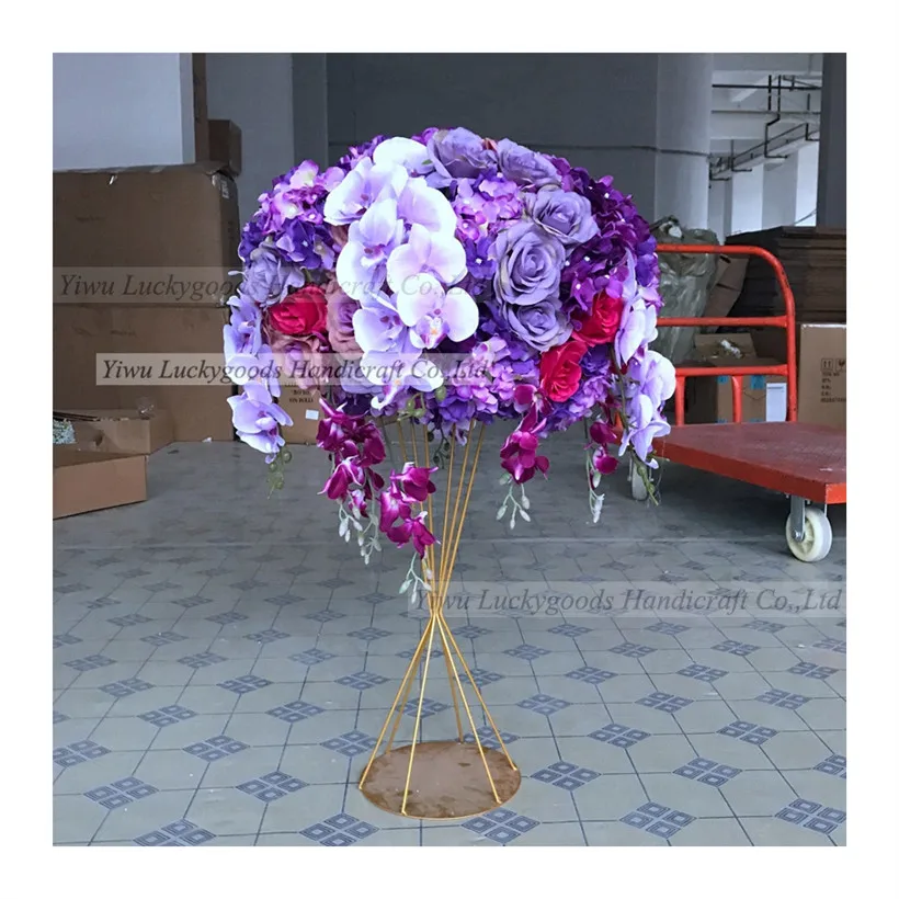 Lfb877パープルローズフラワーボールテーブルセンターピース結婚式の装飾用 Buy 紫色の蘭の花のセンターピース 人工花の結婚式の装飾 Hotsale Romatic花センターピース Product On Alibaba Com