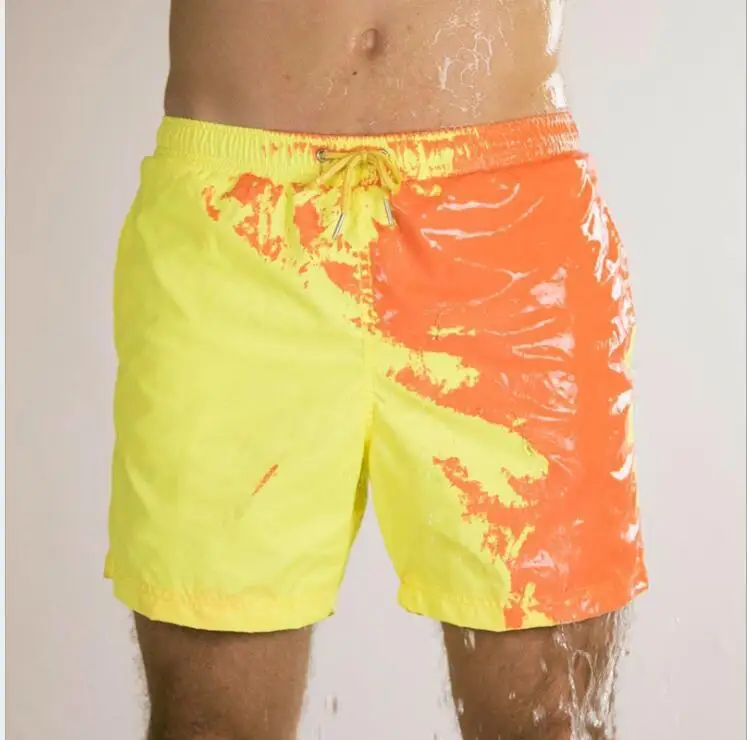 summer mens warm color changing shorts 100 % polyester for men swim beach shorts for men613_voghion.com
