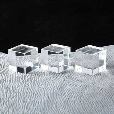 Pujiang Manufacture Supplier New Transparent K9 Crystal Glass Block Cube for 3d Laser Engraving Blank Crystal Ice Cubes