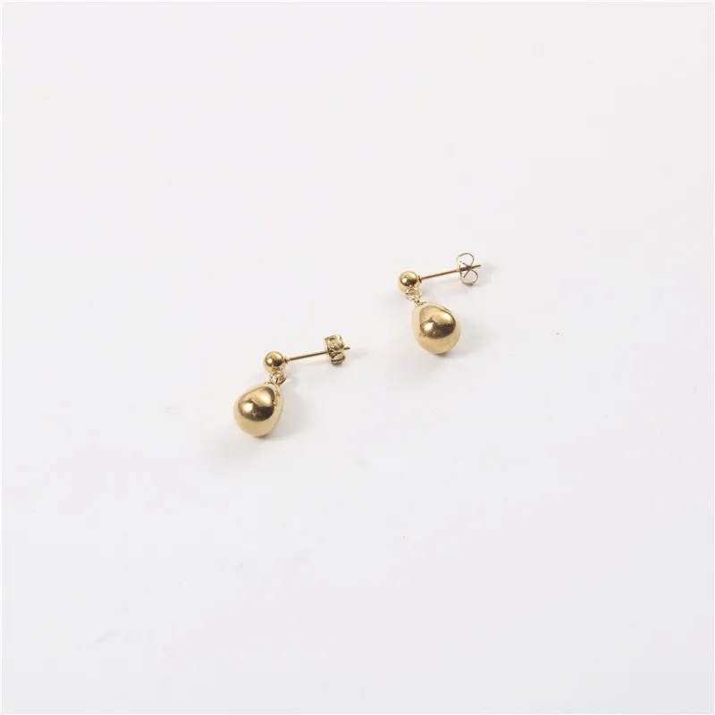 Ins Titanium Steel Waterdrop Drop Earrings Simple No Tarnish Stainless