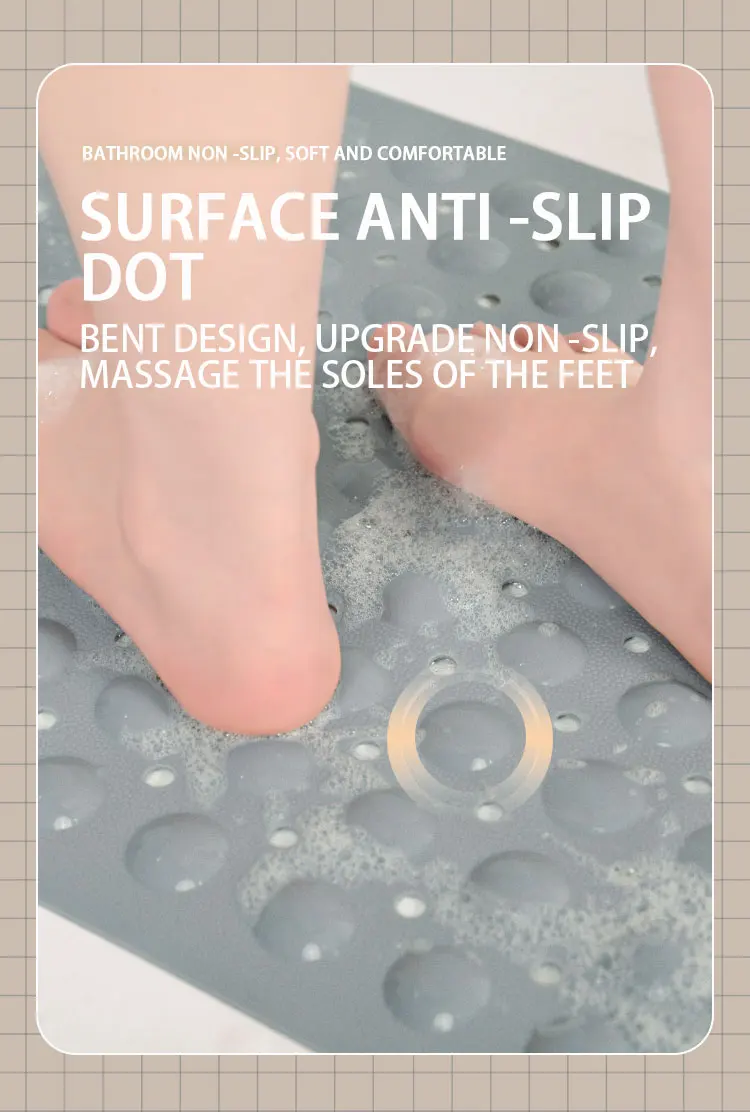 Bathtub Bath Shower Mat Non Slip Bathtub Mat Bath Tub Mats with Suction Cups Drain Holes for Bathroom factory