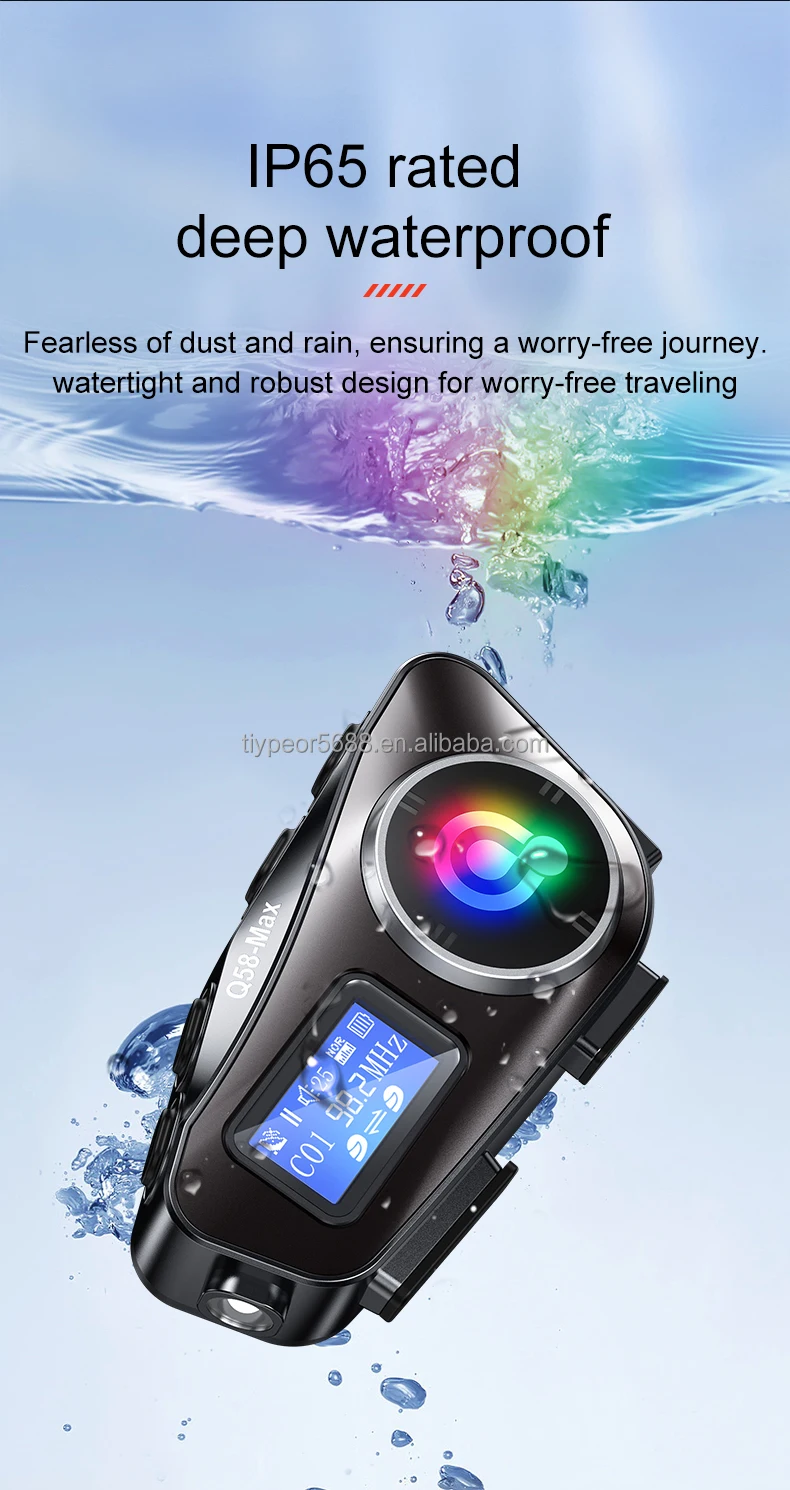 product tiypeor motorcycle helmet bt intercom led lighting supports multi scene mixed music sharing intercom distance 500 meters-4