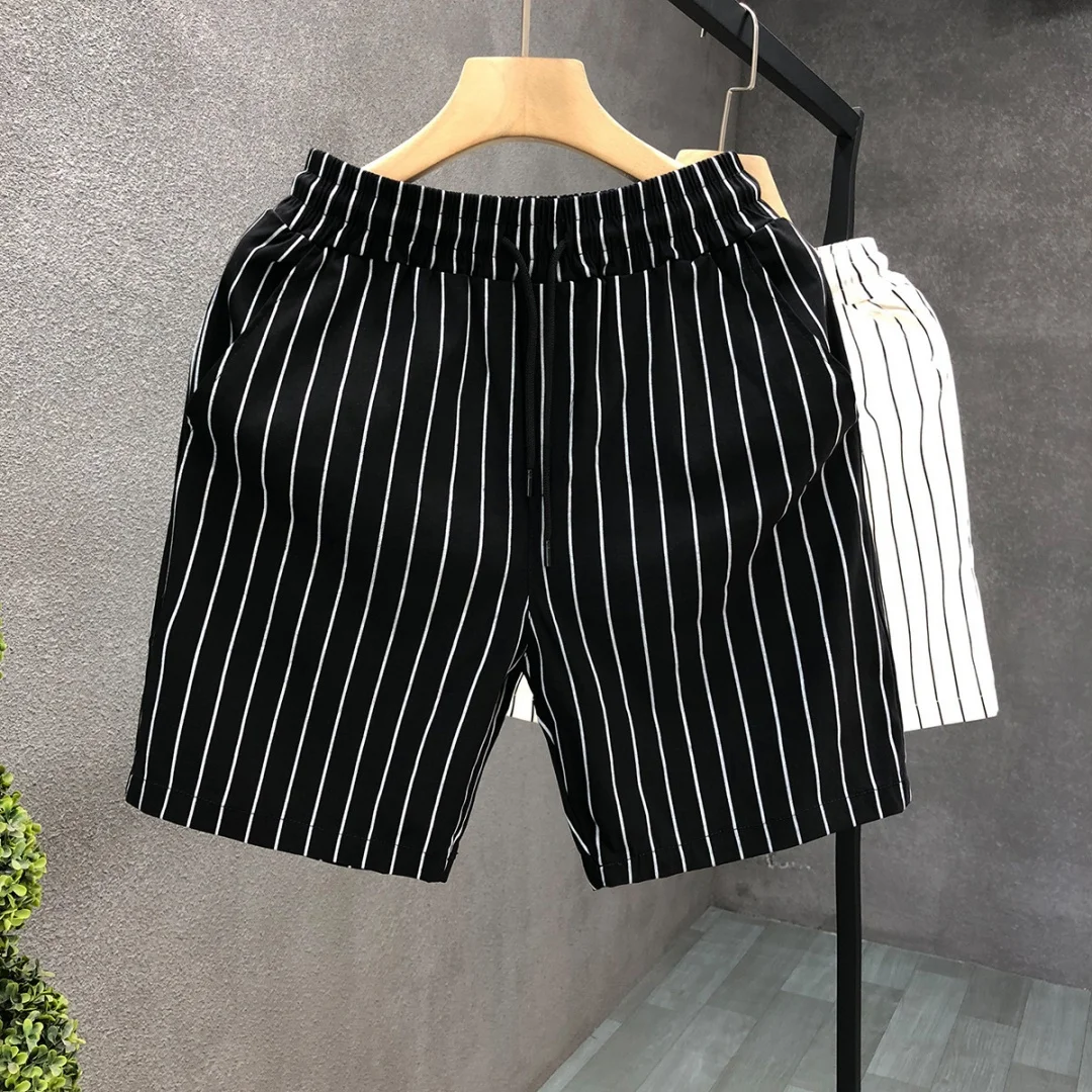Korean Style Trendy Men's Mid Waist Casual Shorts Breathable All-season Wear Slim Fit Soft Daily Leisure Sports Versatile Shorts