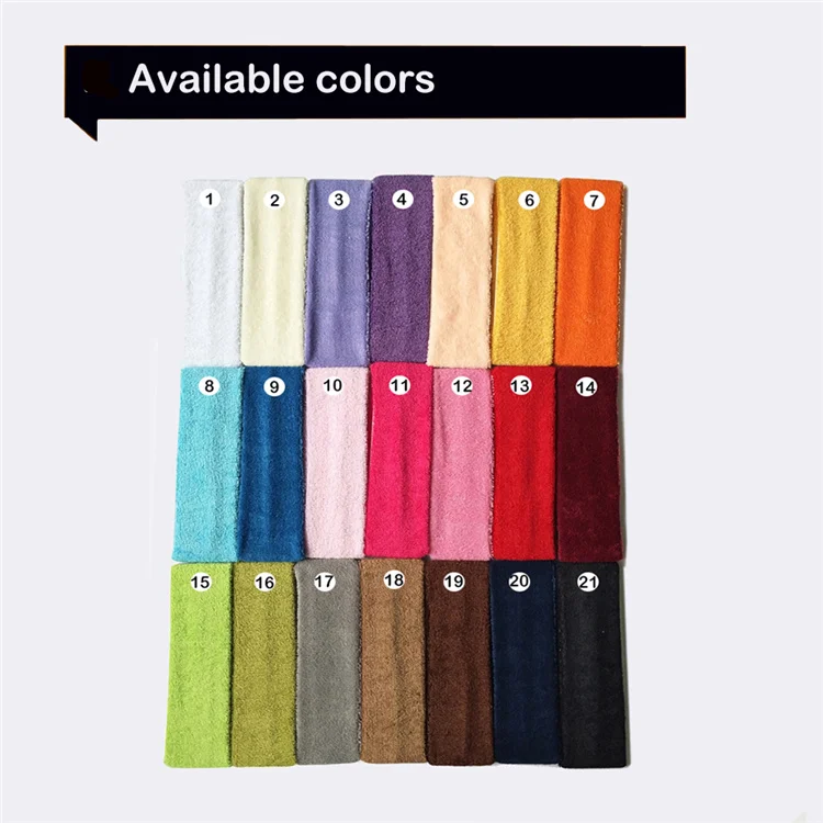 for tennis basketball running gym workout moisture wicking terry cloth sweat headbands set sport custom