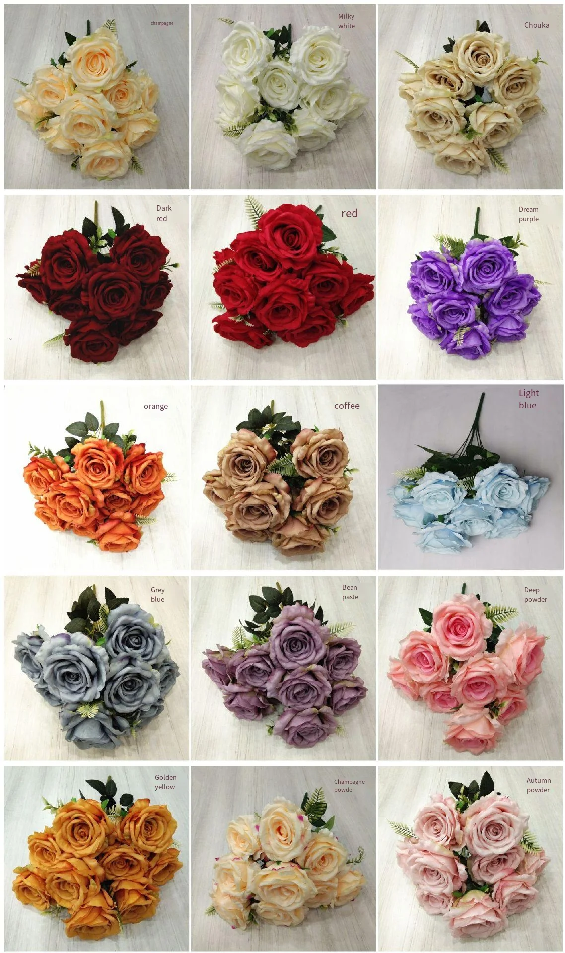 9 Head Bouquet Rose Flowers From China Artificial Flowers Buy Rose