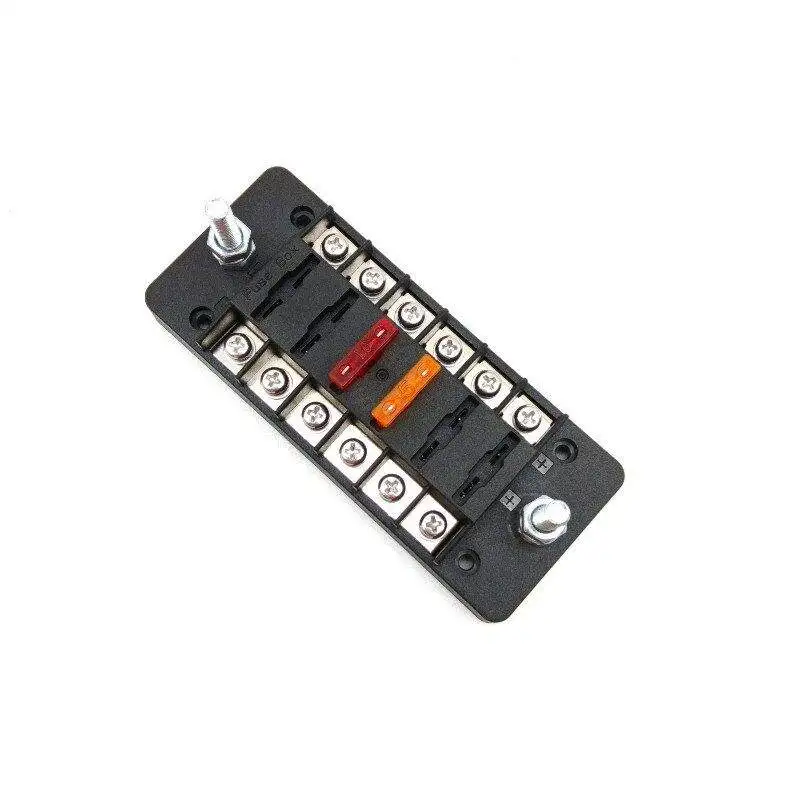 DC 12V ATC ATO 24V 32V 6 Way Blade Fuse Holder Negative Pole Fuse box for Car Boat Marine Van 32V Fast Acting Fuse