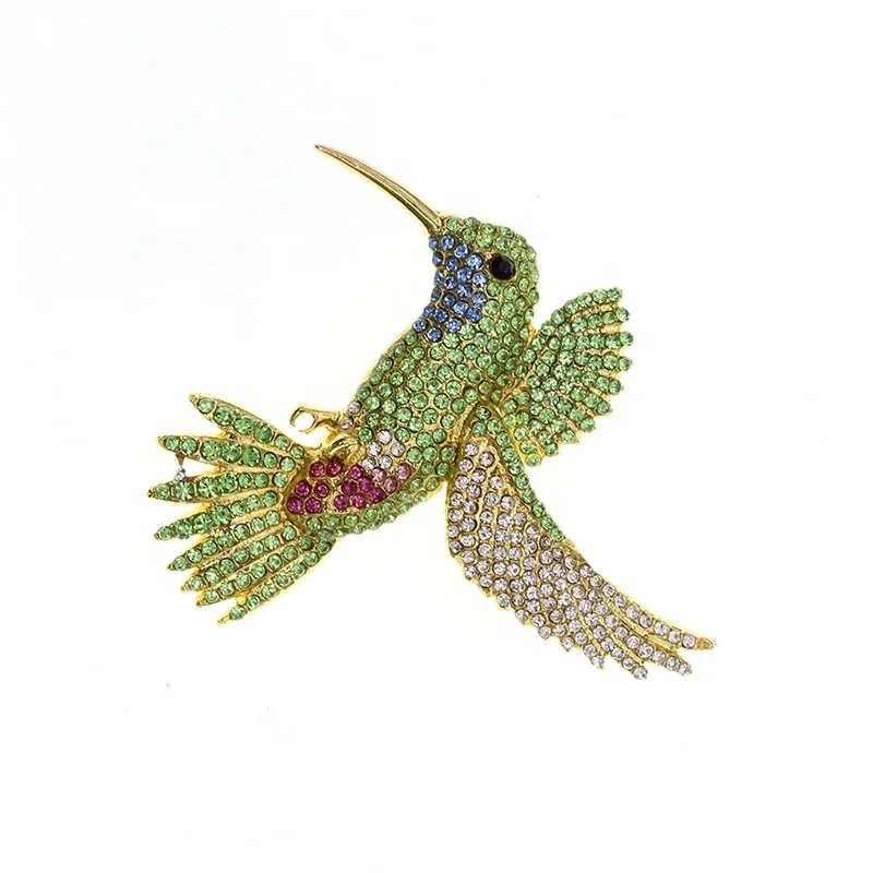 Free Shipping New Animal Rhinestone Hummingbird Brooch Pin Bird Women Jewelry Gift Brooches