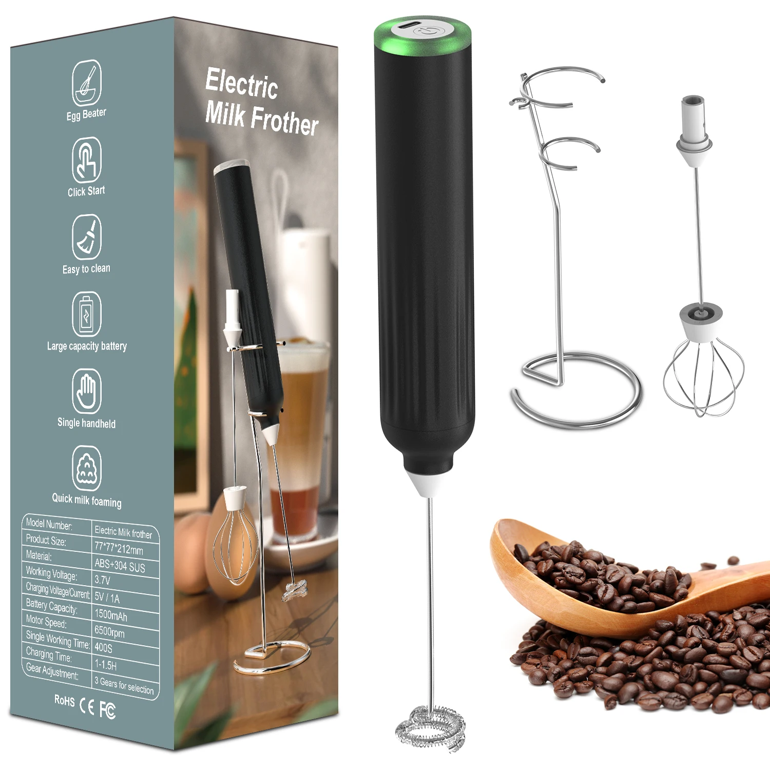 Factory Design Custom Handheld Battery Operated Electric Milk Frother