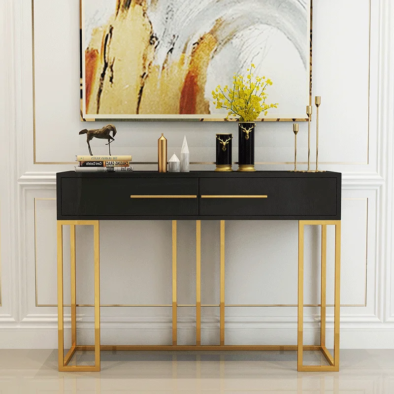 2021 Latest Large Storage Elegant Hallway Wooden French Console Table With Drawers