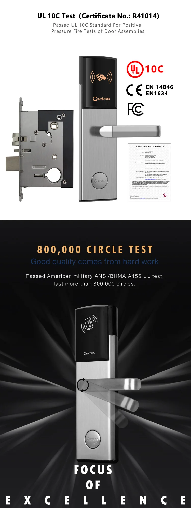 Orbita Sdk Api Electronic Keyless Entry Intelligence Smart Key Swipe Rf M1 Card Digital Rfid Hotel Door  Locks System