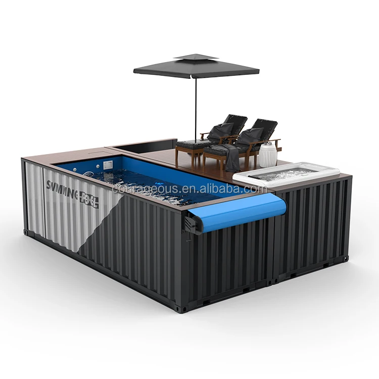 Shipping Container Pool Shipping Container Pools 40 ft Container Pool With jacuzzi