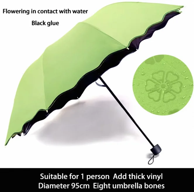 Meet Water Colour Changing Flowers Pattern Printing Magic Umbrellas Rain Uv 3 Folding Umbrella for Women Designer