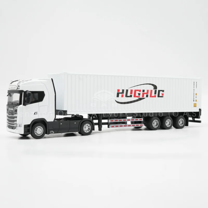 【L】O.A.S Container Model Factory Shipping Gift Customized 1:50 HUGHUG Alloy Material Truck Toy Scale Model