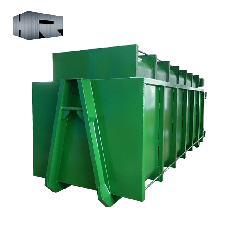 20  yard waste management waste recycling stackable hook lift bin custom roll on off container dumpster