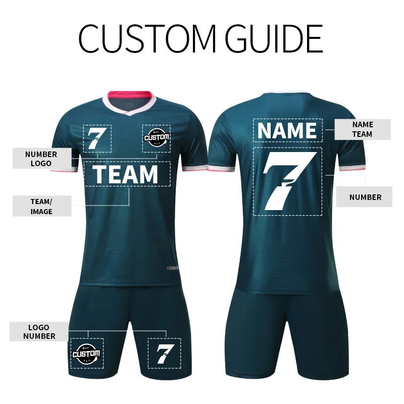 Custom High Quality Men's Blank Soccer Uniform Football Club Soccer