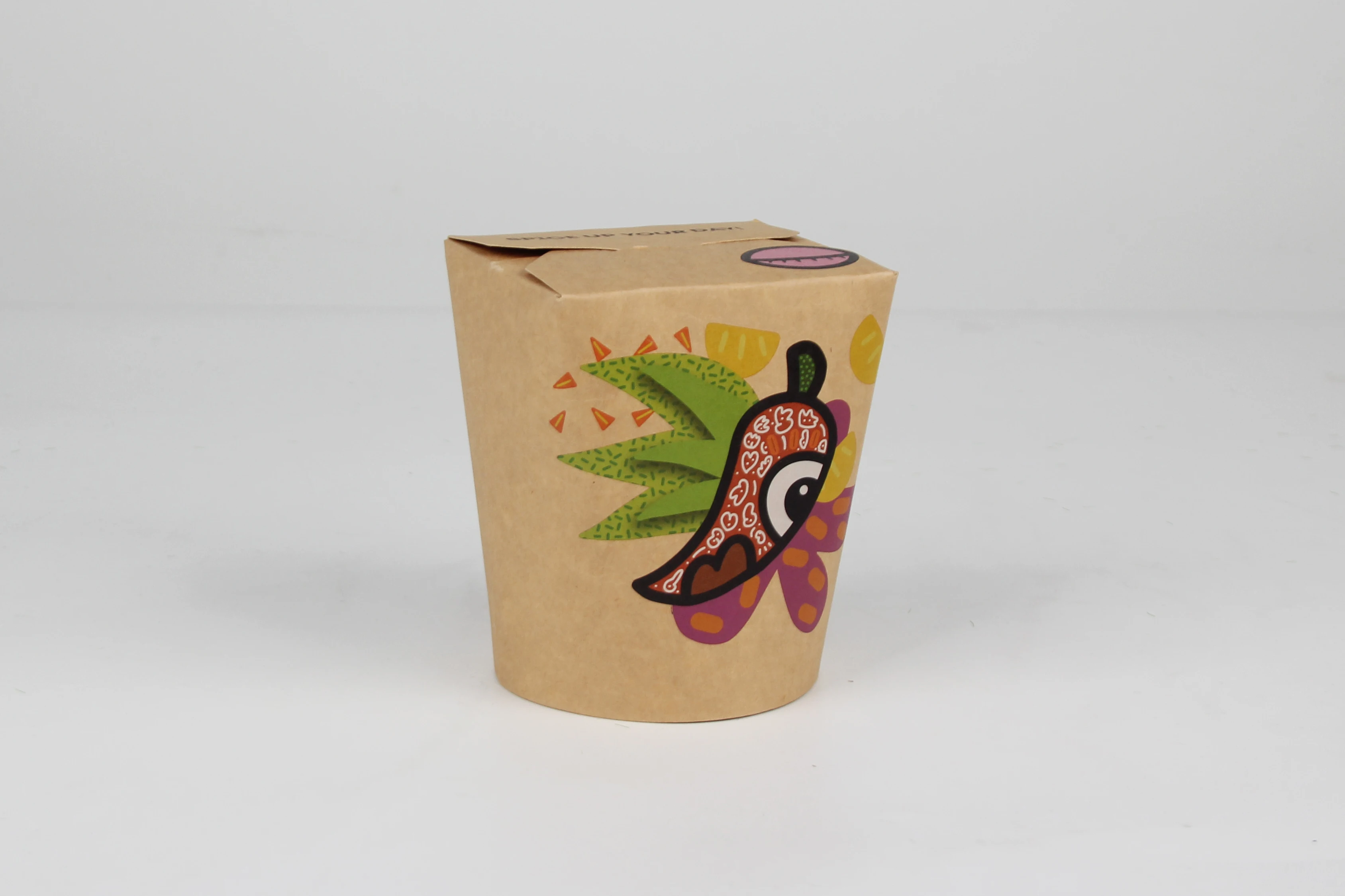 Hot Sale Custom Printed Oil Resistant Kraft Paper Round Noodles Food Pail for Takeaway Packaging manufacture