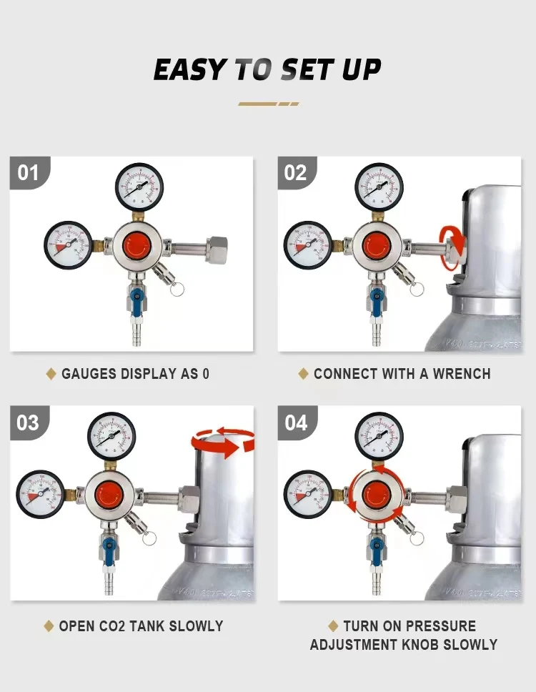 Dualgauge 1way Beer Keg Co2 Pressure Regulator With Cga320 Inlet