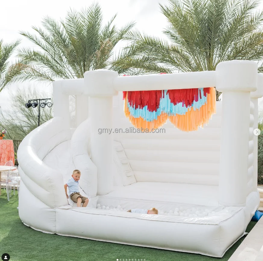 Commercial Factory White  Bounce House Slide Adult And Kids Inflatable  Bounce House Jumping Castle For Party Rental