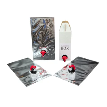 Custom aluminium foil 1L 2L 3L 5L 10L 220L Reusable bib wine bags Refillable Refill dispenser Storage Pouch bag in box for wine