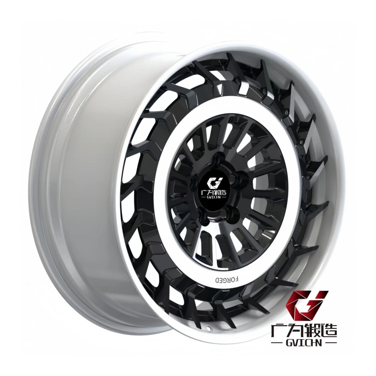 GVICHN Custom Two Pieces Forged Wheels White barrel  Black center face 19 20 21 22 23 24 inch 6061-T6 Aluminum  for Land Rover