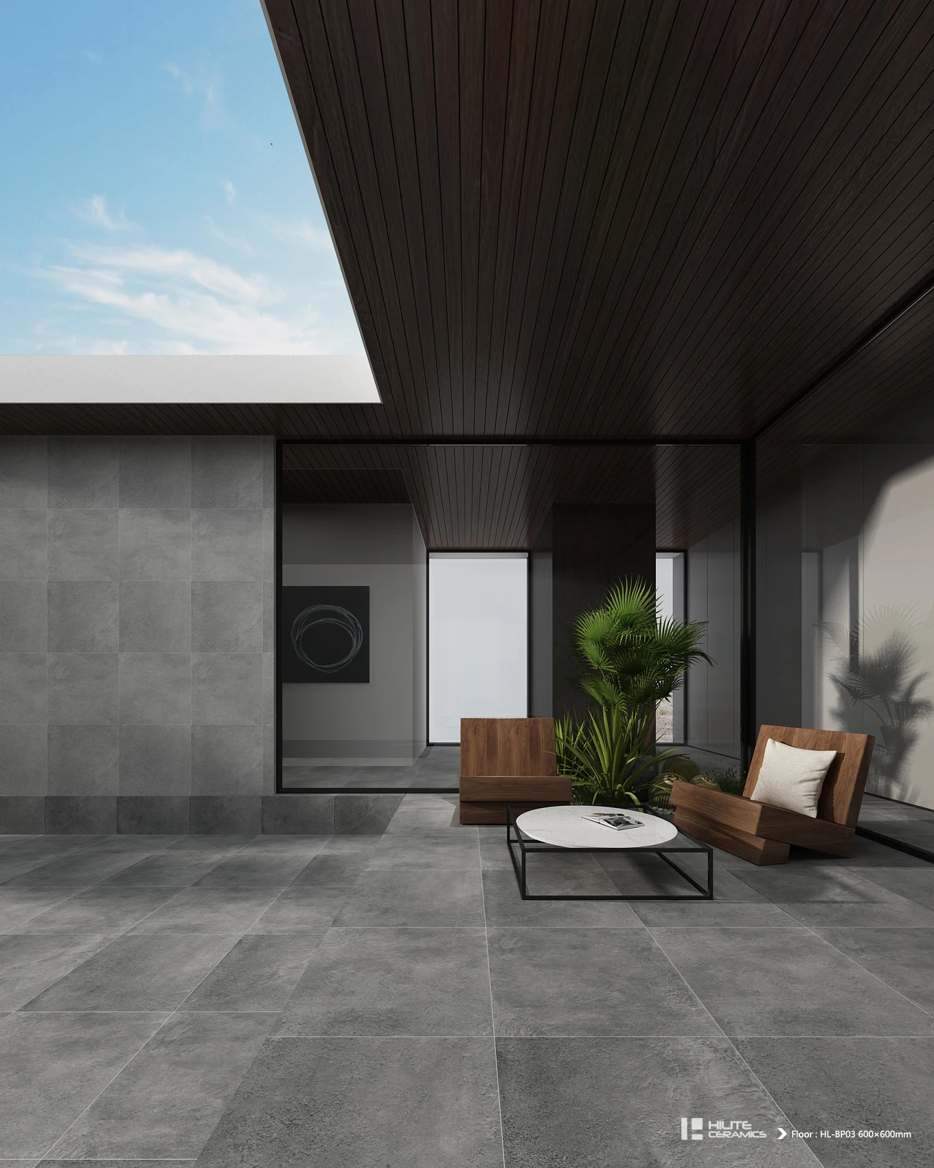 Non Slip Gray Colour Glazed Rustic Floor Tiles Bathroom Living Room Ceramic
