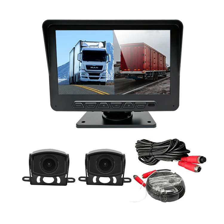 Wemaer 7 Inch Screen Forklift Front and Rear View Camera Forklift Safety Device Voice Control Truck Monitor for Forklift Truck