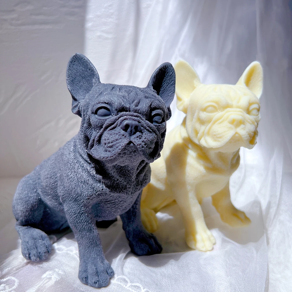 Silicone mold, Dog, French Bulldog, 2 pcs., Modeling tools for