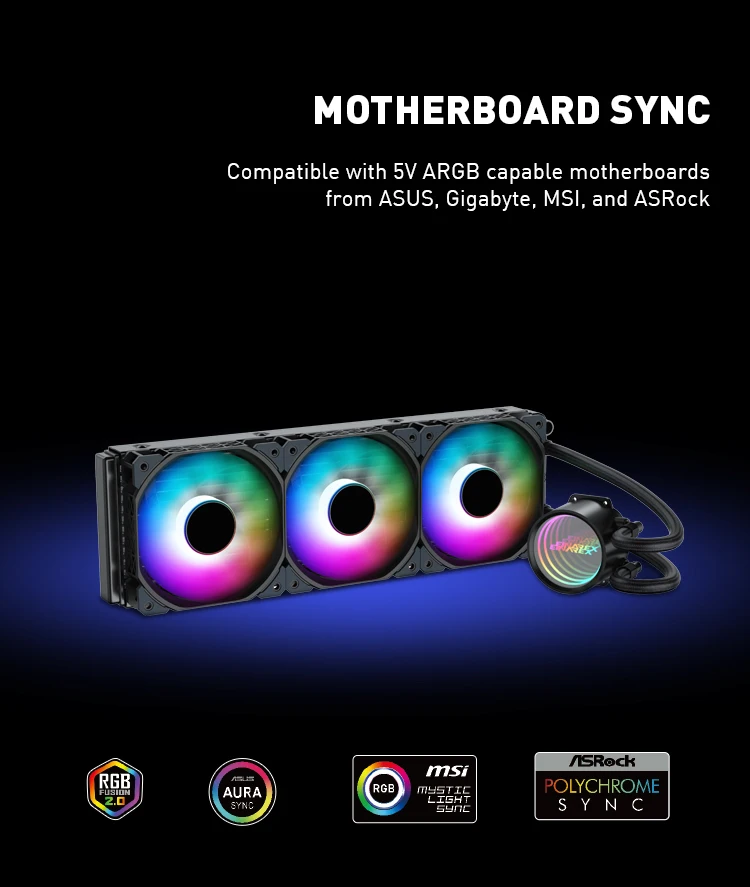 Rainbow 360mm Aio Liquid Cooler Computer Cpu Heatsink With Argb Cooling