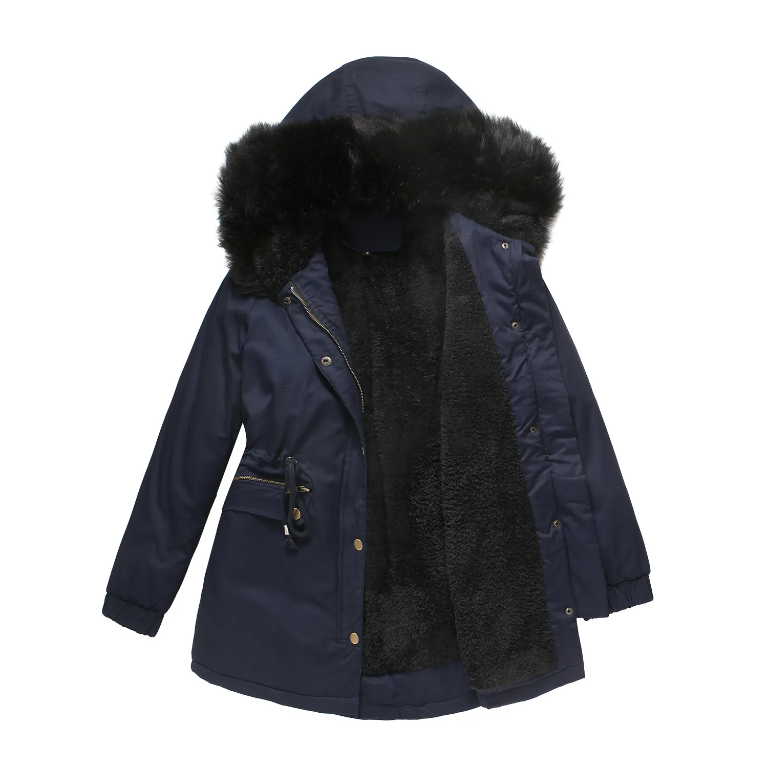 Womens Winter Fur Collar Down Coat Thick Long Cotton Parka Hooded Warm Jacket | UK
