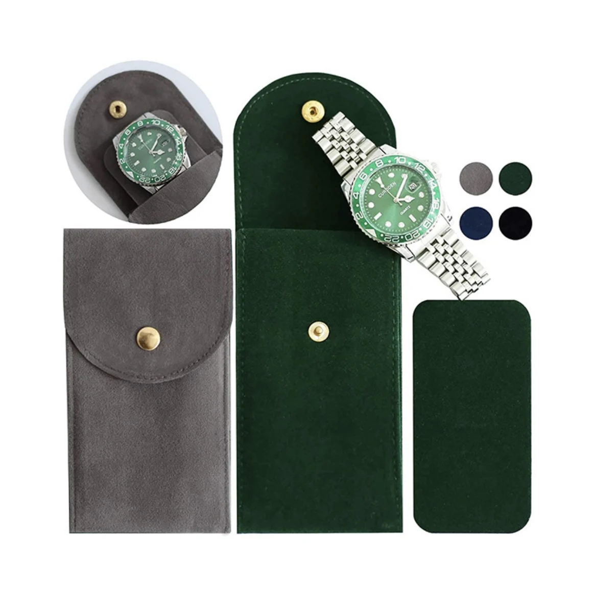 Arrangement hugge teori Wholesale Personalized Travel Jewelry Watch Storage Bag for Rolex  Customized Black Green Custom LOGO OEM Luxury Gift Velert Watch Pouches  From m.alibaba.com