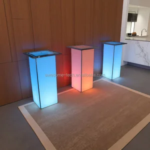 Luminous LED High Boy Cocktail Table Modern Waterproof Color-Changing Acrylic Commercial Bar Furniture for Home Hotel