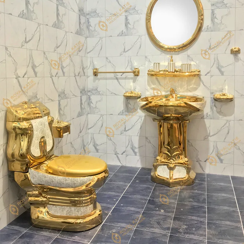 Source Royal vintage golden plated color bathroom sanitary ware