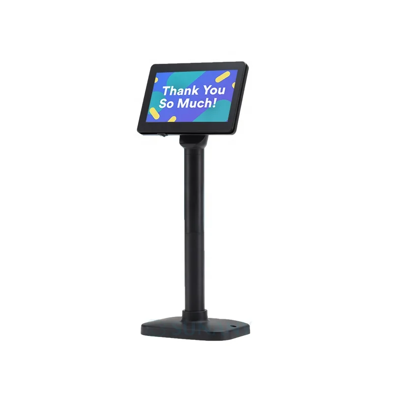 7inch LCD Monitor for Point of Sale System support HDMI VGA for Restaurant Supermarket 800×480 Resolution Pole Customer Display