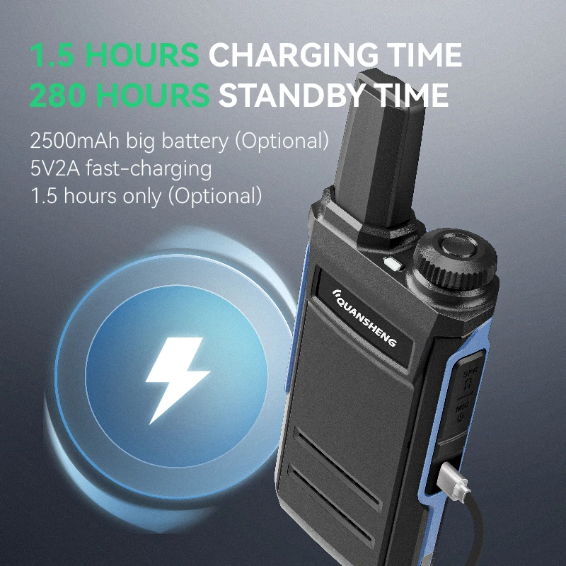 ライセンス不要の大人用トランシーバー 充電式双方向無線機 USB-C充電