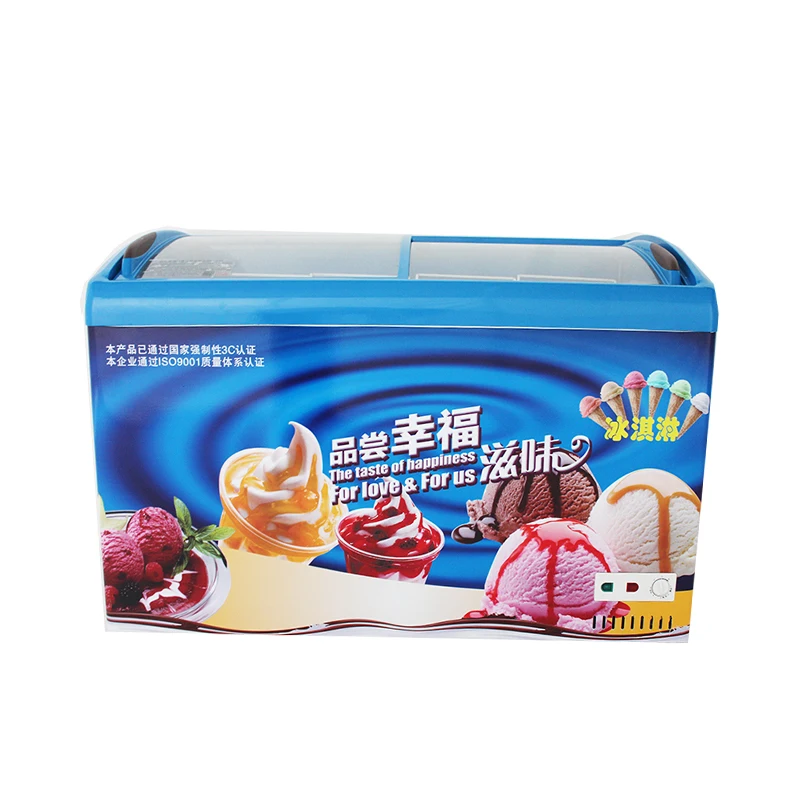 Ice Cream showcase Deep Freezer Display for Popsicle